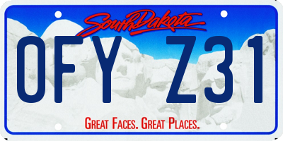SD license plate 0FYZ31