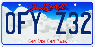 SD license plate 0FYZ32