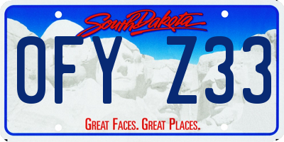 SD license plate 0FYZ33