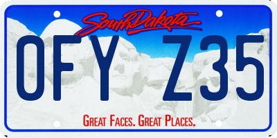 SD license plate 0FYZ35