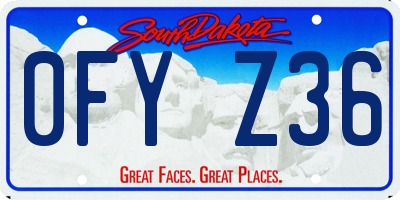 SD license plate 0FYZ36