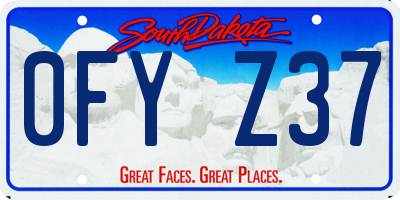 SD license plate 0FYZ37