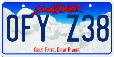 SD license plate 0FYZ38