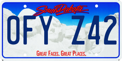 SD license plate 0FYZ42