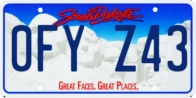 SD license plate 0FYZ43