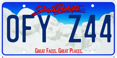 SD license plate 0FYZ44