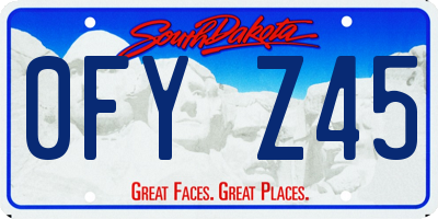 SD license plate 0FYZ45