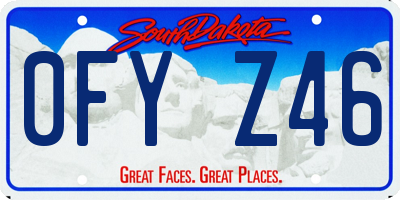 SD license plate 0FYZ46