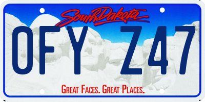 SD license plate 0FYZ47