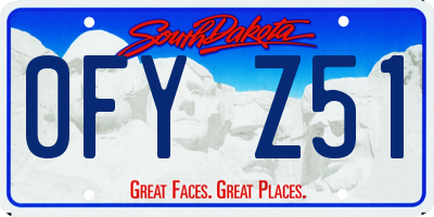 SD license plate 0FYZ51