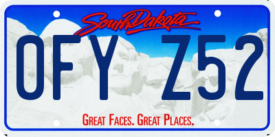 SD license plate 0FYZ52