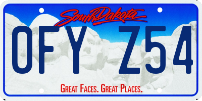 SD license plate 0FYZ54