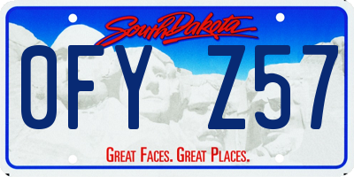 SD license plate 0FYZ57