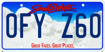 SD license plate 0FYZ60