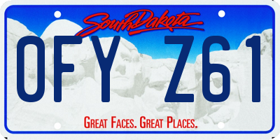 SD license plate 0FYZ61