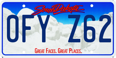 SD license plate 0FYZ62