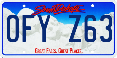SD license plate 0FYZ63