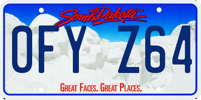 SD license plate 0FYZ64