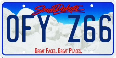 SD license plate 0FYZ66