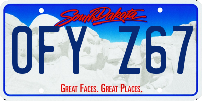 SD license plate 0FYZ67
