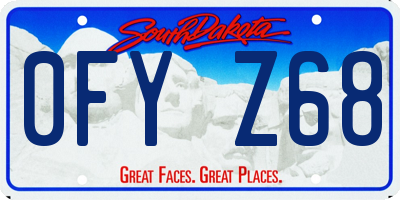 SD license plate 0FYZ68