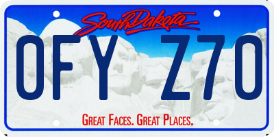 SD license plate 0FYZ70