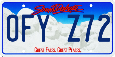 SD license plate 0FYZ72