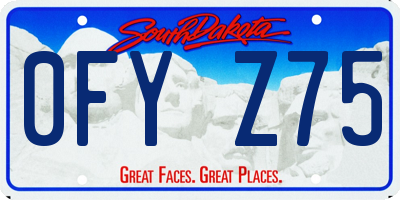 SD license plate 0FYZ75