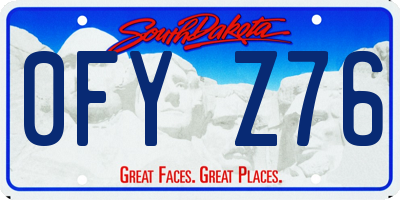 SD license plate 0FYZ76