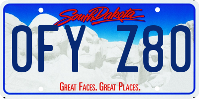 SD license plate 0FYZ80