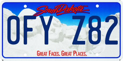 SD license plate 0FYZ82