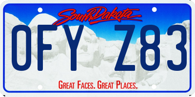 SD license plate 0FYZ83