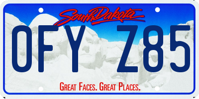SD license plate 0FYZ85