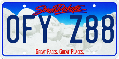 SD license plate 0FYZ88