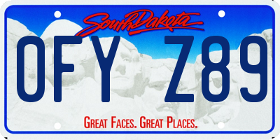 SD license plate 0FYZ89