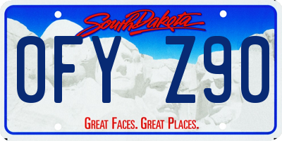 SD license plate 0FYZ90