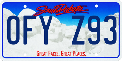 SD license plate 0FYZ93