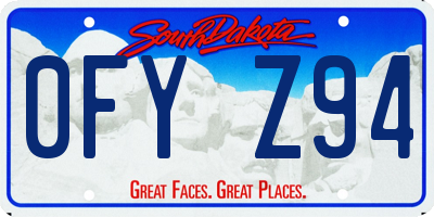 SD license plate 0FYZ94