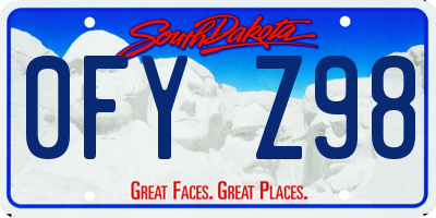 SD license plate 0FYZ98