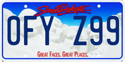 SD license plate 0FYZ99
