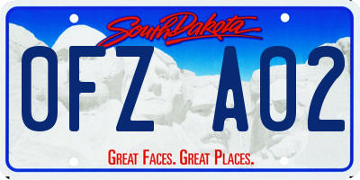 SD license plate 0FZA02