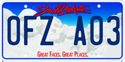 SD license plate 0FZA03