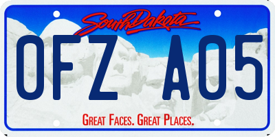 SD license plate 0FZA05