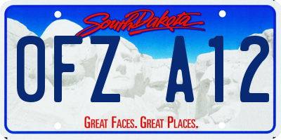 SD license plate 0FZA12