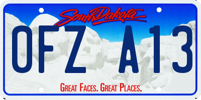 SD license plate 0FZA13