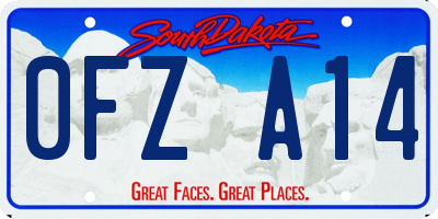 SD license plate 0FZA14