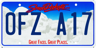 SD license plate 0FZA17