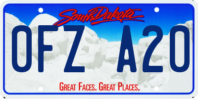 SD license plate 0FZA20