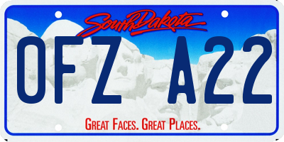 SD license plate 0FZA22