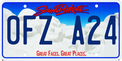 SD license plate 0FZA24